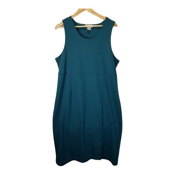 Eddie Bauer Dress Medium Sleeveless Tank Dress Midi Teal - Picture 8 of 8